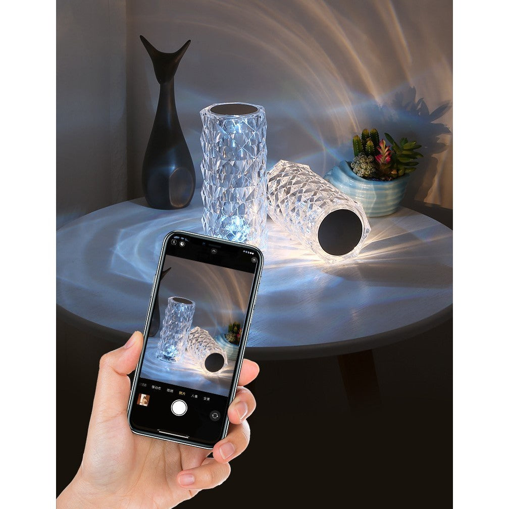 Lampa de birou pe LED RGB, Flippy, dimmer tactil, 3 nivele de intensitate, Cristal Acrilic, cu telecomanda-6