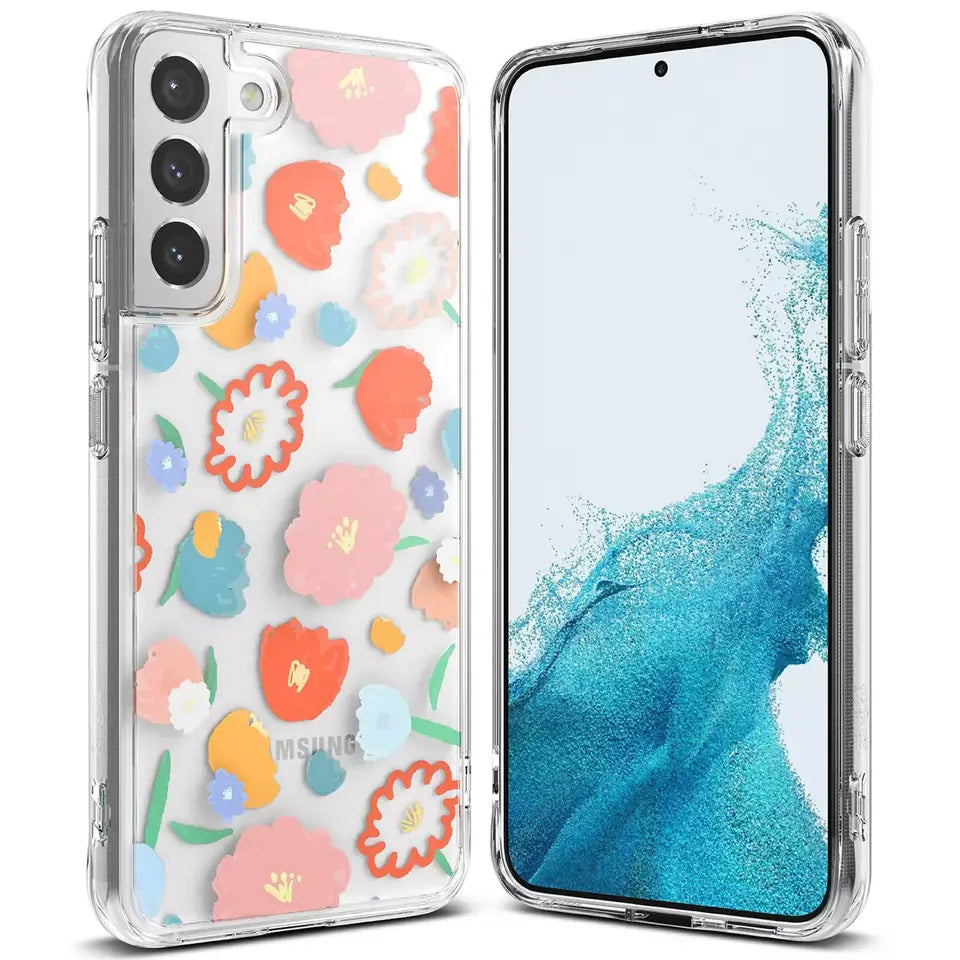 Husa Ringke Fusion Samsung Galaxy S22 transparent (Floral)