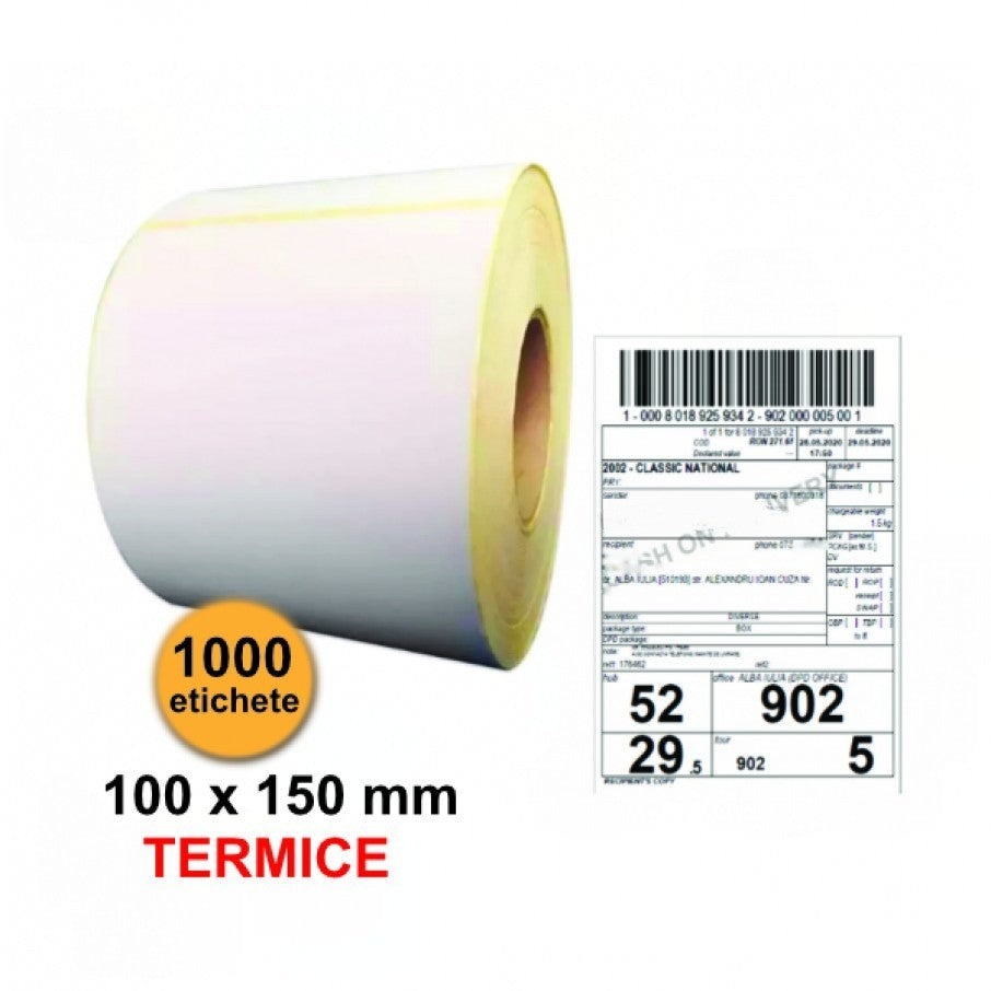 Rola etichete termice pentru awb Flippy 100x150mm, 1000 et./rola-0
