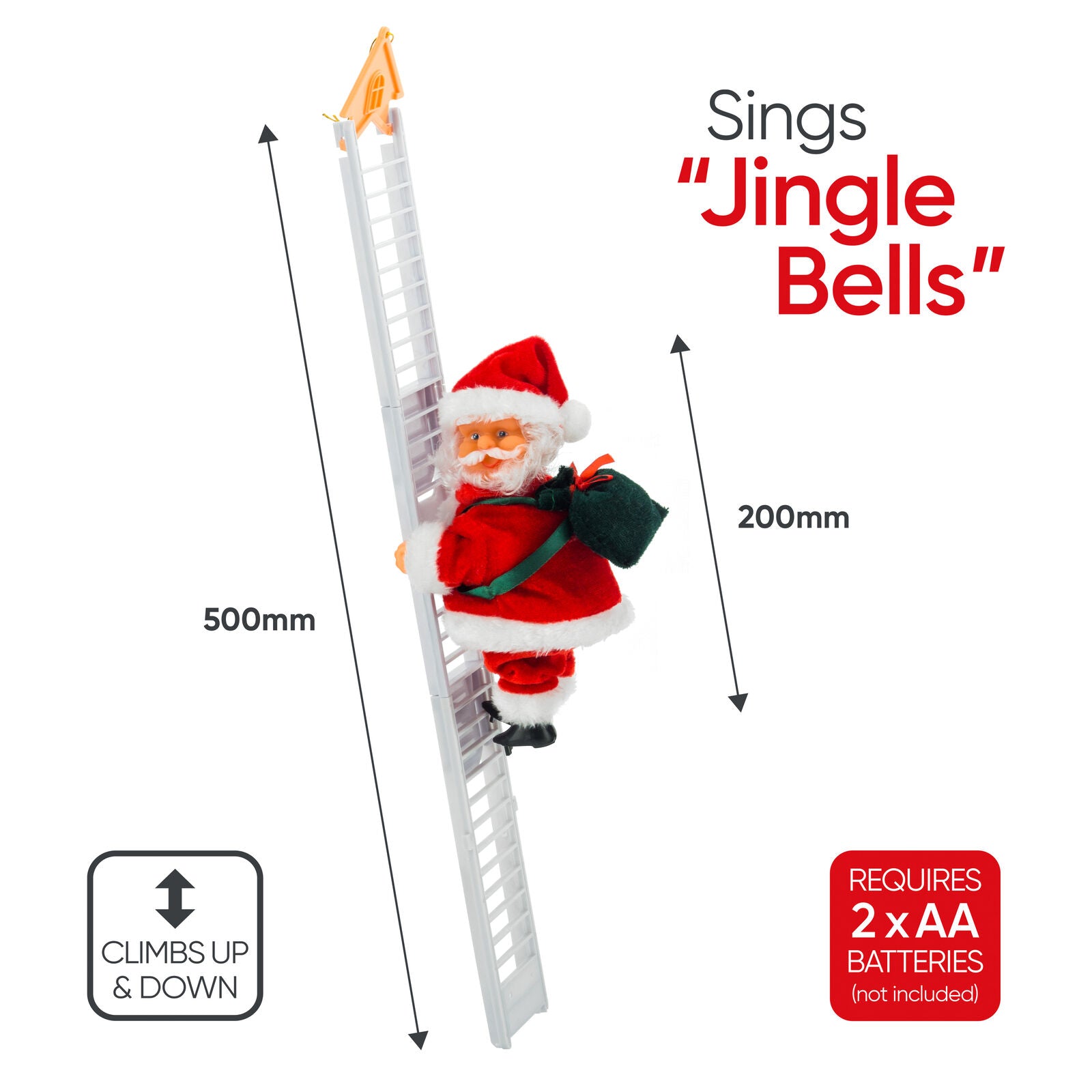 Jucărie Interactivă Muzicală - Moș Crăciun Urca și Cobora pe Scară