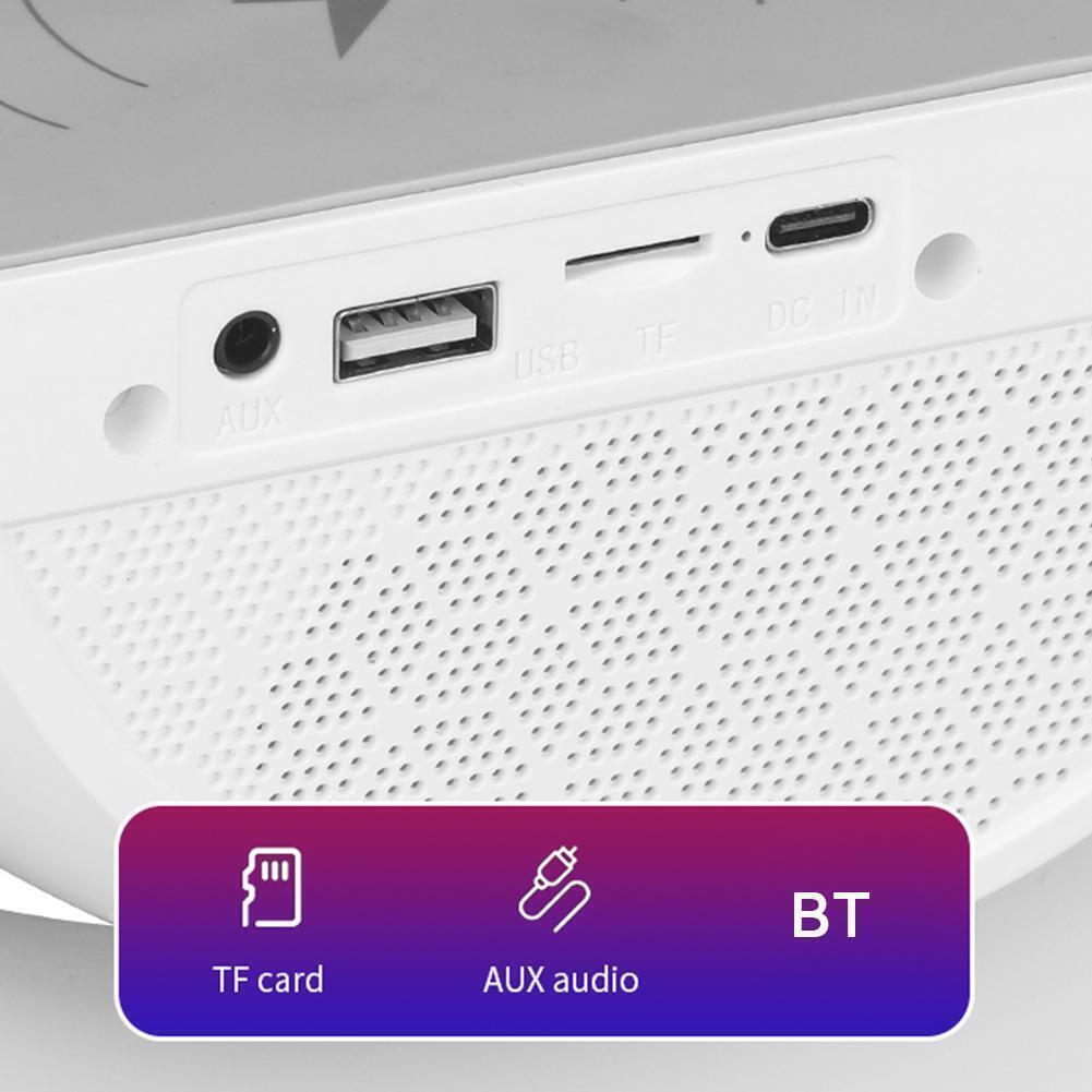 Lampa smart LED cu difuzor Bluetooth, control tactil si incarcare wireless