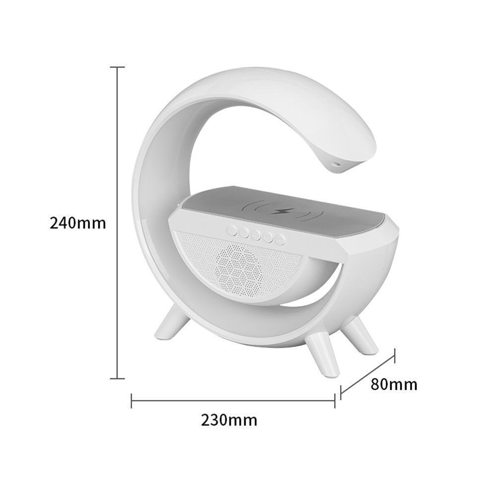 Lampa smart LED cu difuzor Bluetooth, control tactil si incarcare wireless