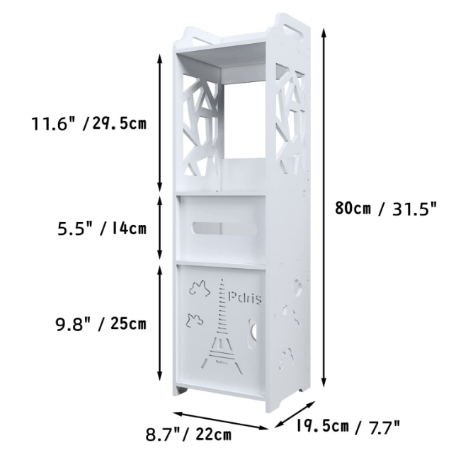 Dulap / Coltar de baie cu 4 rafturi - PVC