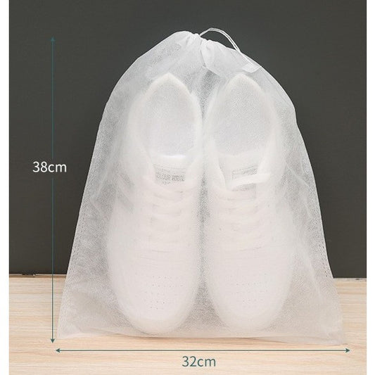 Sac Depozitare Incaltaminte, Flippy, de Protectie, pentru Voiaj, Netesut, Rezistent la Praf, Protectie Solara, Anti-Ingalbenire, 38x32 cm, Marime Medie, Transparent-1