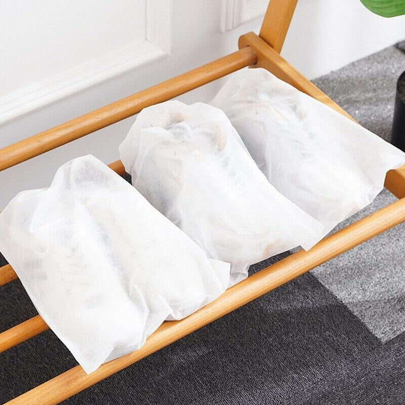 Sac Depozitare Incaltaminte, Flippy, de Protectie, pentru Voiaj, Netesut, Rezistent la Praf, Protectie Solara, Anti-Ingalbenire, 38x32 cm, Marime Medie, Transparent-2