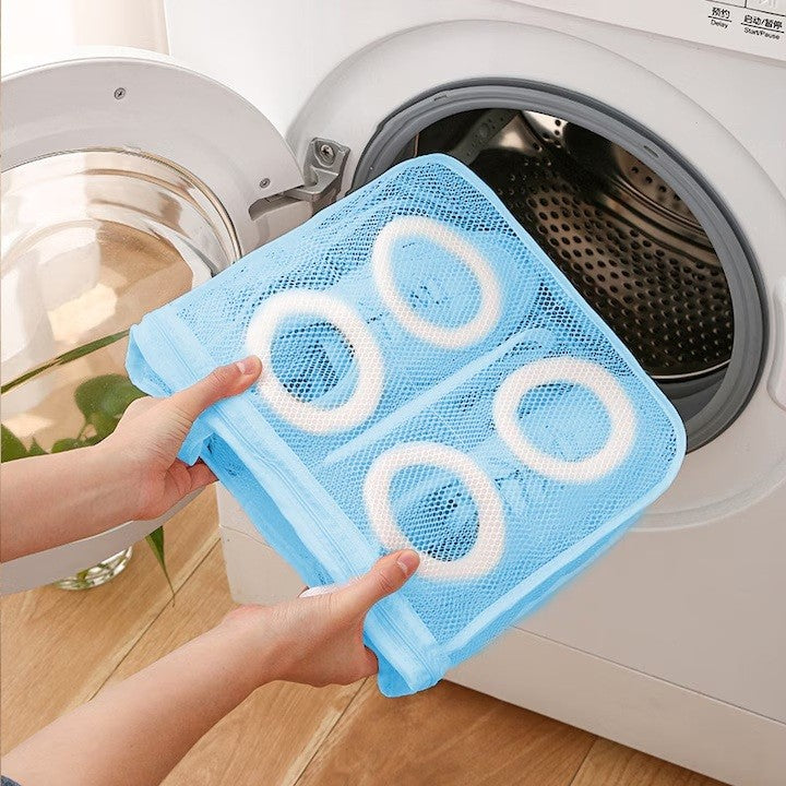 Sac pentru Spalare Incaltaminte, Flippy, pentru Masina de Spalat, 28x24.5x8 cm, Albastru-3