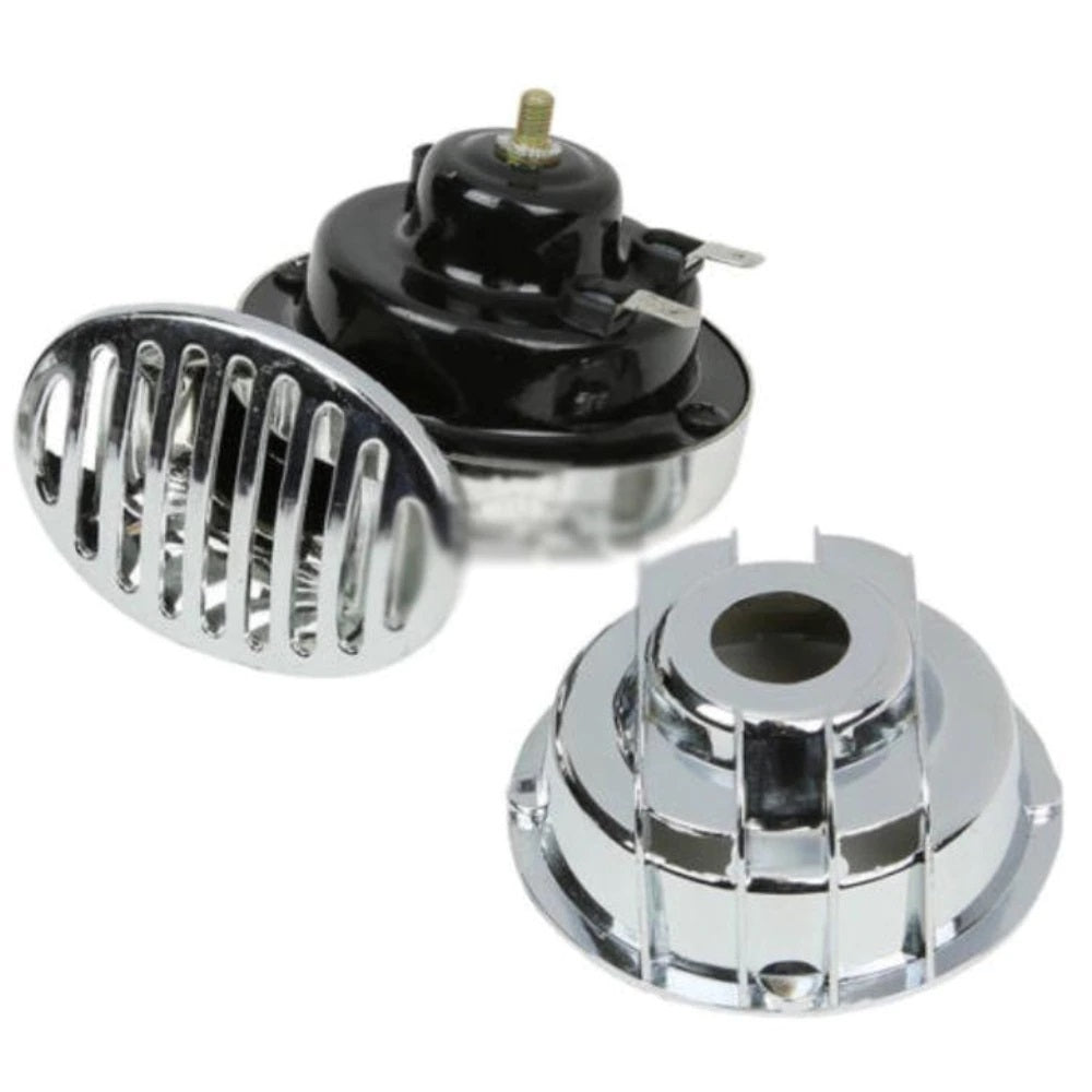 Claxon auto cromat 12V 2 buc CHR-01-1