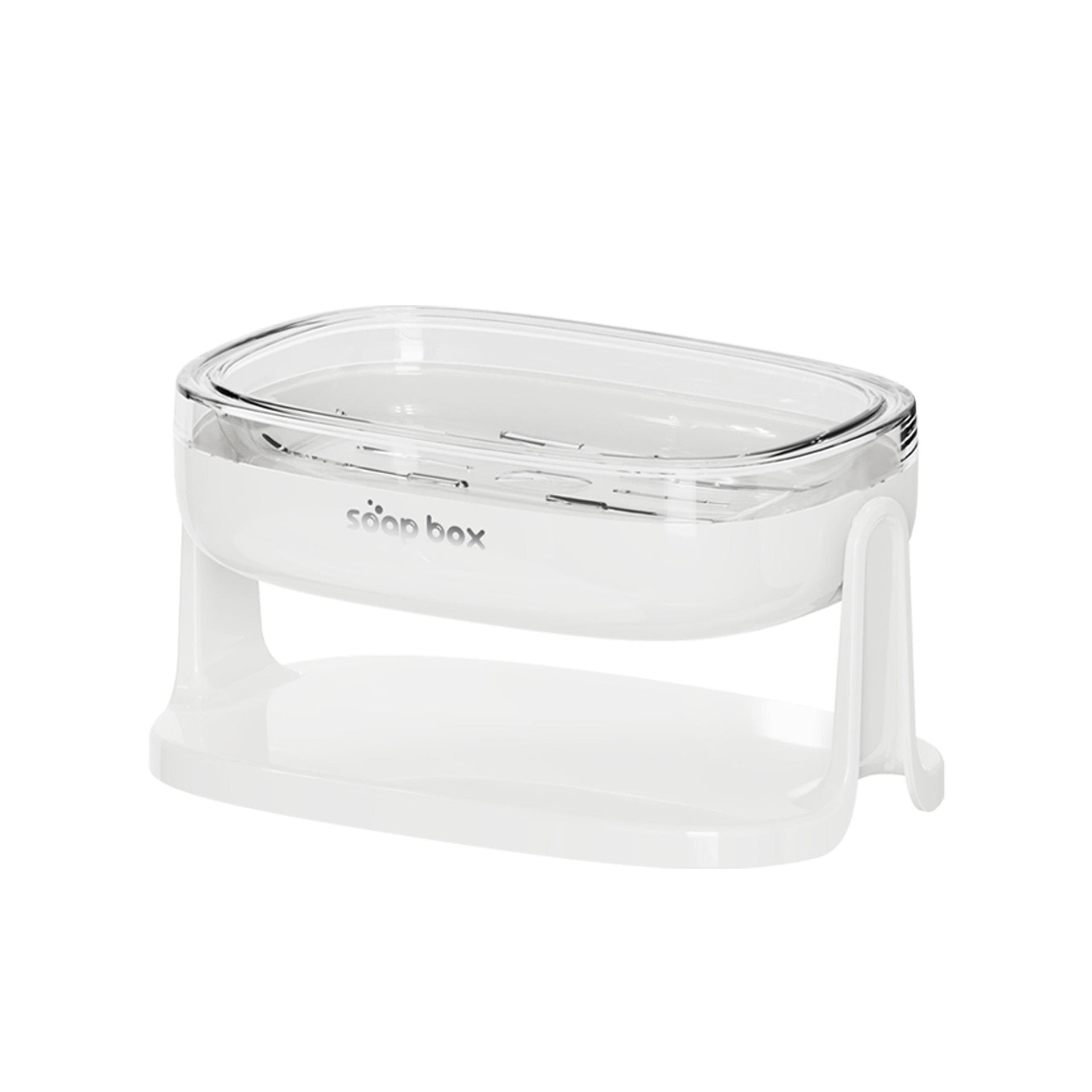 Savoniera cu Suport 2 in 1, Flippy, Pentru Perete sau Blat, PET, Scurgere Optima, Alb-6