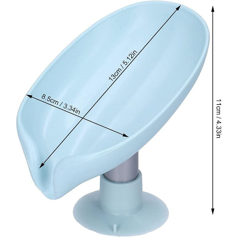 Savoniera Flippy, cu scurgere, pentru sapun, cu ventuza, material ABS, 13 x 8.5 x 10.5 cm, albastru-6