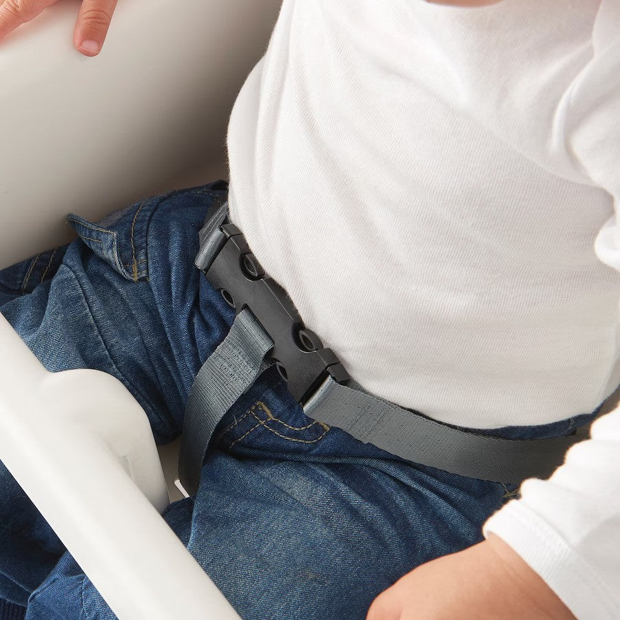 Scaun de masa telescopic pentru bebelusi si copii, Flippy, cu Suport picioare si Centura de siguranta, reglabil pe inaltime, Varsta 6-32 luni, Alb-3