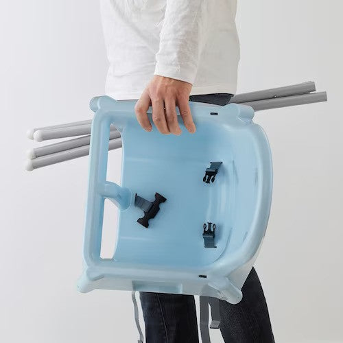 Scaun de masa telescopic pentru bebelusi si copii, Flippy, cu Suport picioare si Centura de siguranta, reglabil pe inaltime, Varsta 6-32 luni, Albastru-2