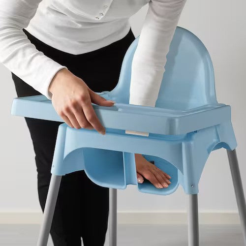 Scaun de masa telescopic pentru bebelusi si copii, Flippy, cu Suport picioare si Centura de siguranta, reglabil pe inaltime, Varsta 6-32 luni, Albastru-3