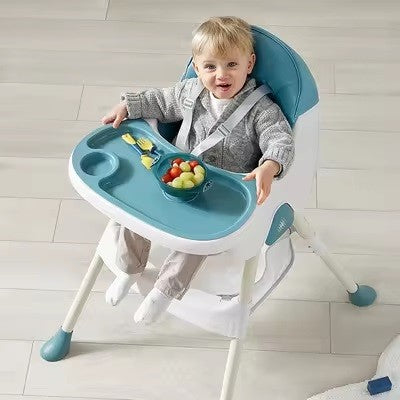 Scaun de Masa Pliabil 3in1, Flippy, Reglabil, Multifunctional, 3 Pozitii, Masuta si Husa Detasabile, Centura de Siguranta, Albastru-4
