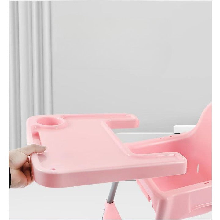 Scaun de masa telescopic pentru bebelusi si copii, Flippy, cu Suport picioare si Centura de siguranta, reglabil pe inaltime, Varsta 6-32 luni, Roz-6