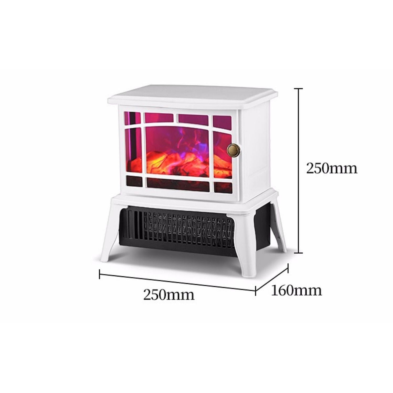 Semineu electric Flippy, 1500W, cu efect de flacara, 25 x 16 x 25 cm, Alb-4