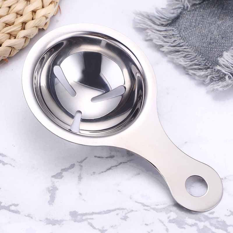 Separator de oua, separa albusul de galbenus, inox, usor de folosit, 14x7.5 cm, argintiu-4