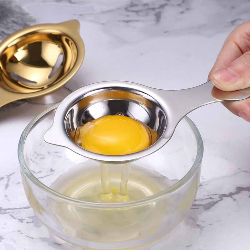 Separator de oua, separa albusul de galbenus, inox, usor de folosit, 14x7.5 cm, argintiu-5