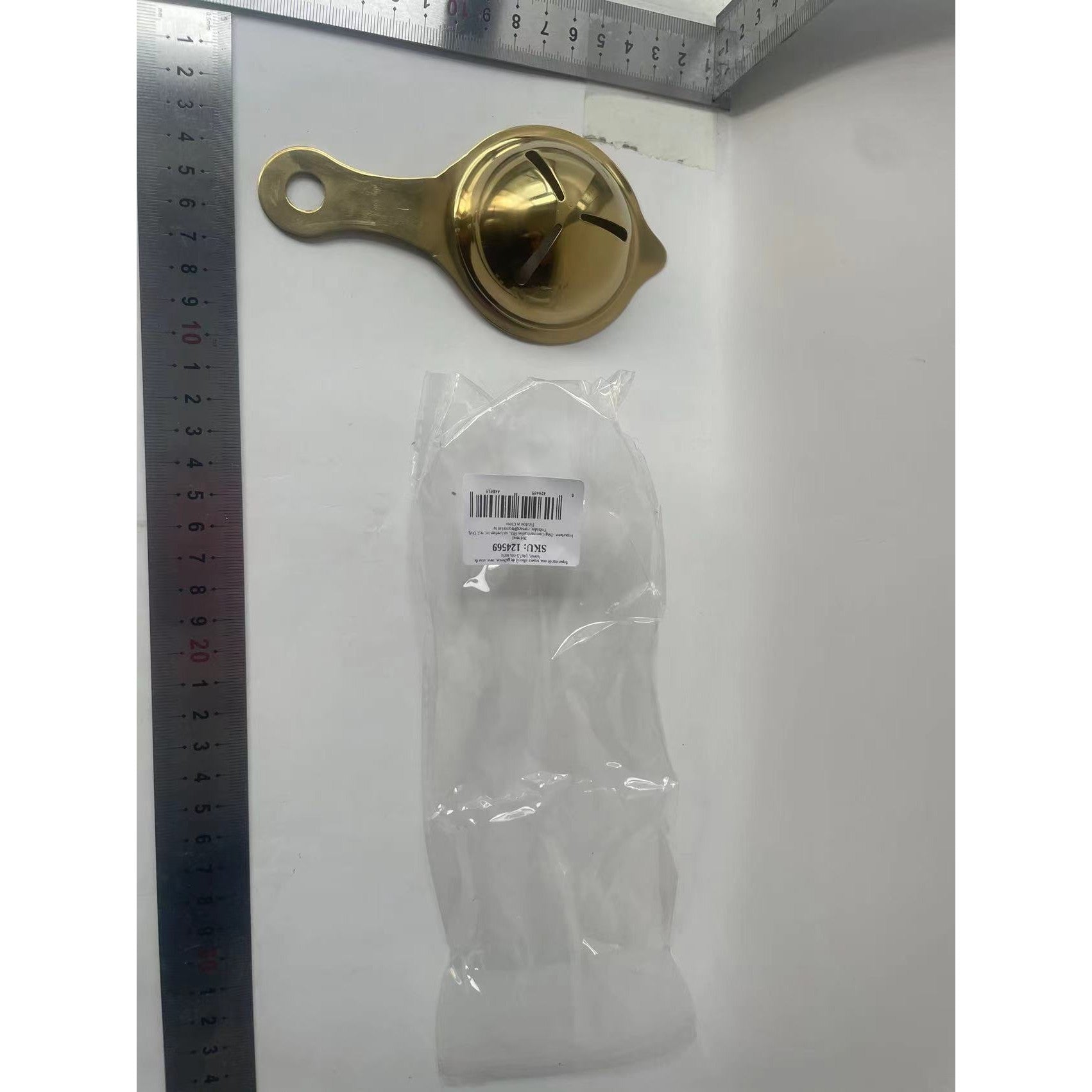 Separator de oua, separa albusul de galbenus, inox, usor de folosit, 14x7.5 cm, auriu-4