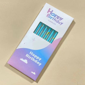 Set 6 Lumanari Lungi, Flippy, Albastru, Happy Birthday-0