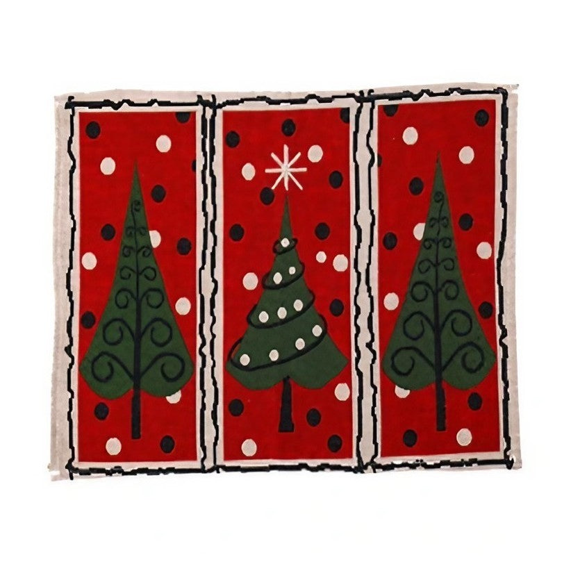 Servet de Masa, Flippy, Model Brazi de Craciun, Tematica Craciun, Prosop pentru Masa, 47x33 cm, Bumbac si Fibre Sintetice, Rosu-0