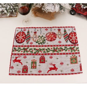 Servetel pentru Masa, Flippy, Model Globulete si Cadouri, Tematica Craciun, Rosu-0