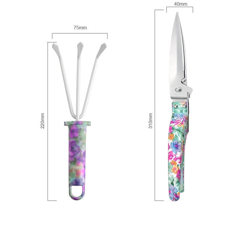 Set 10 accesorii pentru gradinarit Flippy, geanta depozitare inclusa, otel inoxidabil, 37 x 28 cm, mov-6