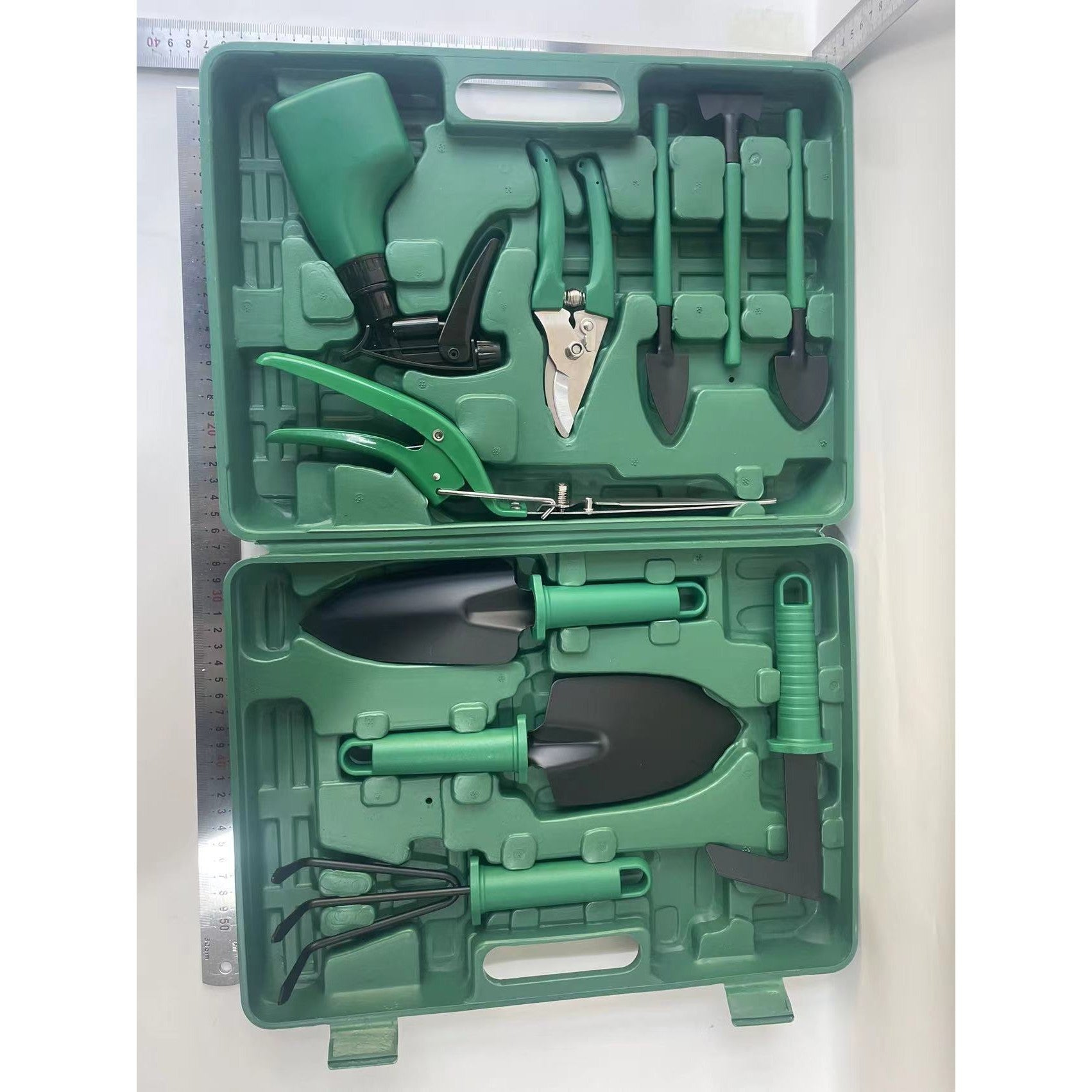 Set 10 accesorii pentru gradinarit Flippy, geanta depozitare inclusa, otel inoxidabil, 37 x 28 cm, verde-8