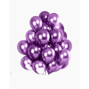 Set 10 Baloane din Latex Chrome, Flippy, Model Party, 23 cm, Diferite Nuante Mov, 2.2 g-0