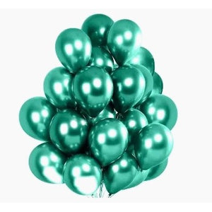 Set 10 Baloane din Latex Chrome, Flippy, Model Party, 23 cm, Diferite Nuante Verde, 2.2 g-0