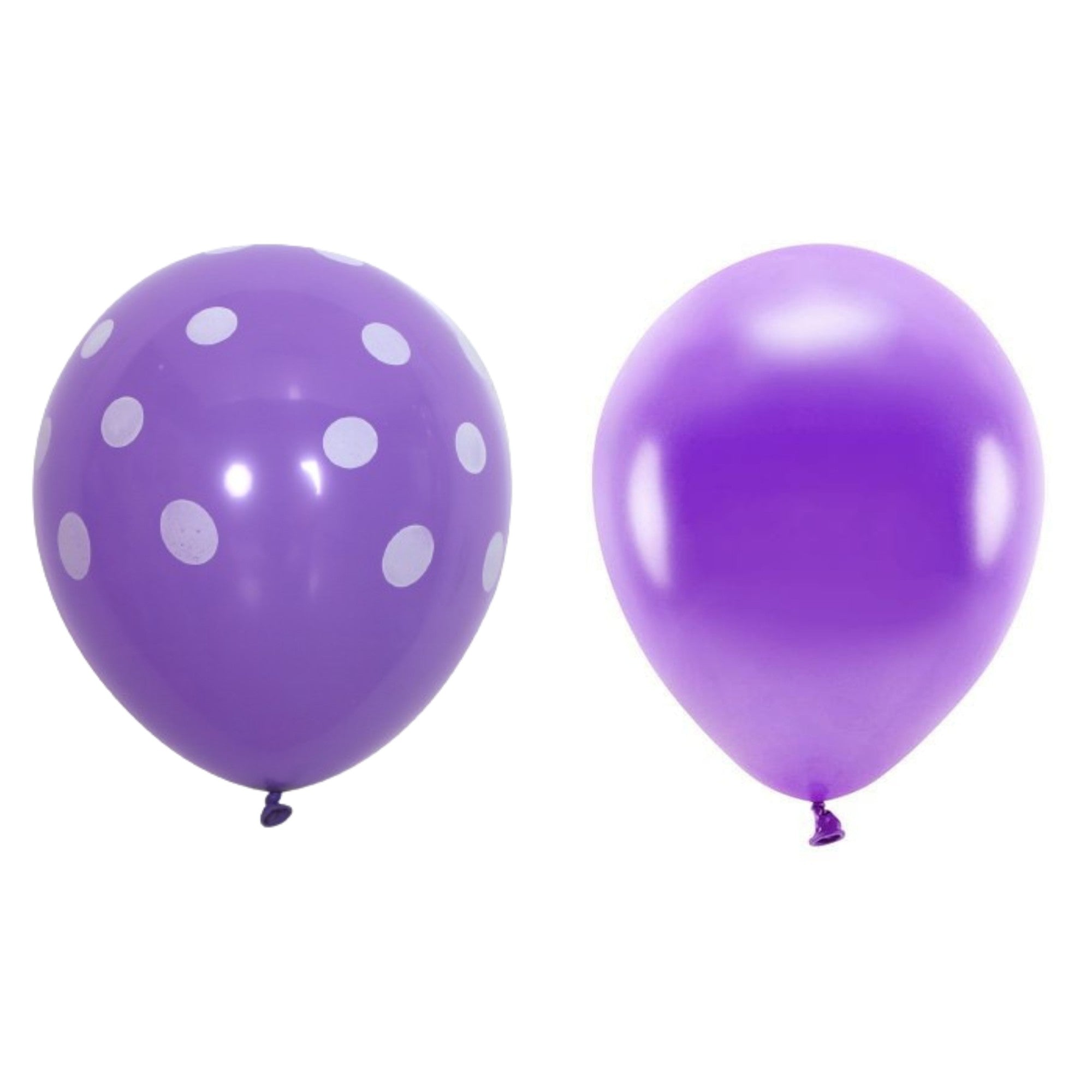 Set 10 Baloane din Latex, Flippy, Model Party cu Buline si Simple, 30 cm, Mov, 2.8 g-0