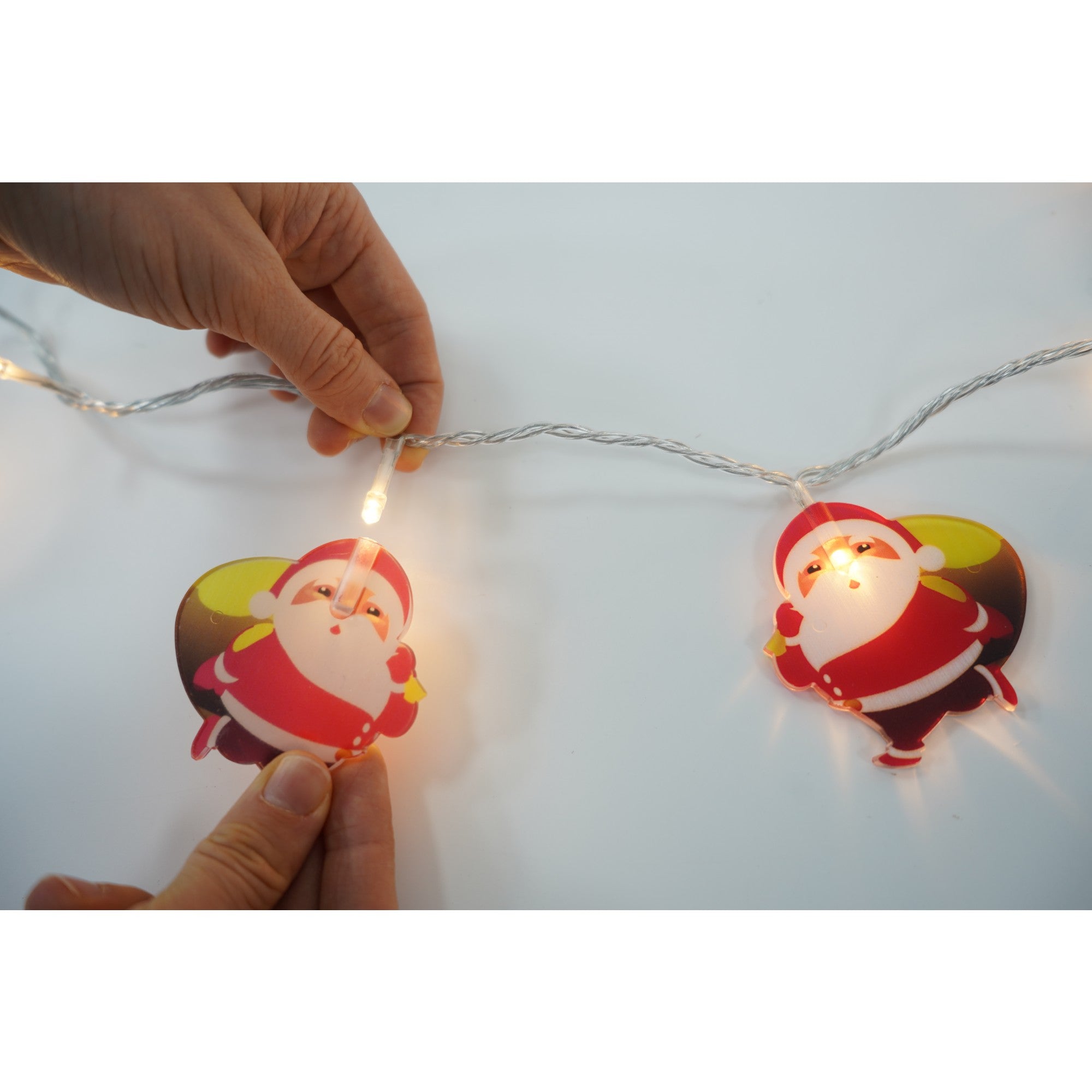 Set 10 buc ornament pentru instalatie, model Mos Craciun cu sac-5