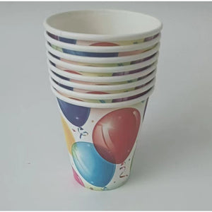 Set 10 pahare de carton cu design party, 250ml, model 2-0