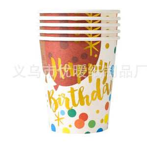 Set 10 pahare de carton cu design party, 250ml, model 4-0