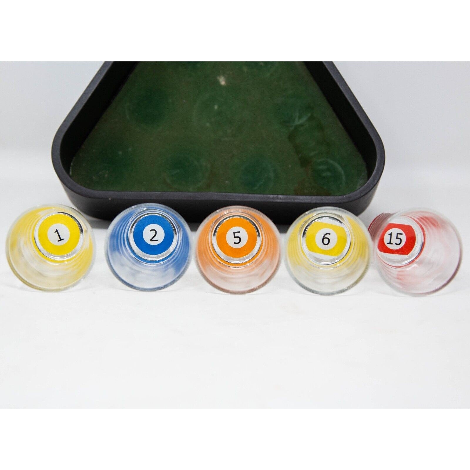 Set 10 pahare de shot Flippy, cu Suport de Biliard, 30 ml, din sticla, 10 x 10 cm, multicolor-4