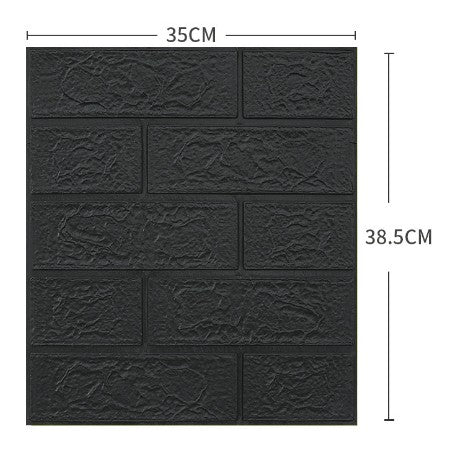 Set 10 Placi Tapet 3D Flippy, 35 x 38 cm, 3 mm, 1.33 mp, Gri inchis-0