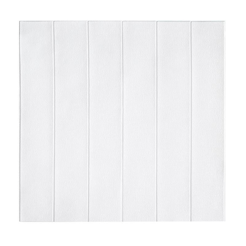 Set 10 Placi Tapet 3D, Flippy, 70 x 70 cm, Grosime 3 mm, din Rasina, Tip Placi de Lemn, Suprafata Acoperita 4.9 mp, Alb-0