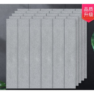 Set 10 Placi Tapet 3D Flippy, 70 x 70 cm, impermeabil, 4.9 mp, Tip "Placi lemn", Gri sobolan-0