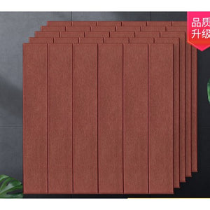 Set 10 Placi Tapet 3D Flippy, 70 x 70 cm, impermeabil, 4.9 mp, Tip "Placi lemn", Maro simplu-0