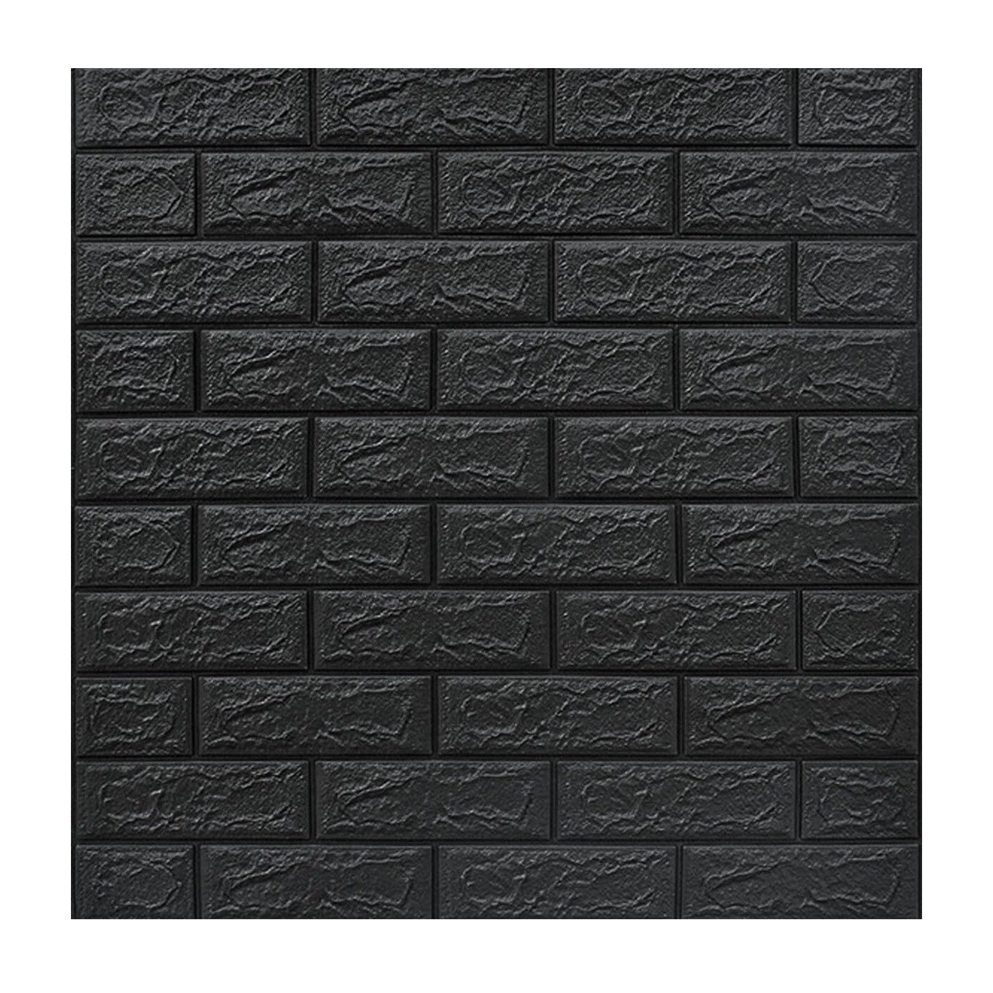 Set 10 Placi Tapet 3D, Flippy, 70 x 77 cm, Grosime 3 mm, din Polietilena, Model Caramida, Suprafata acoperita 5.3 mp, Gri Antracit-0