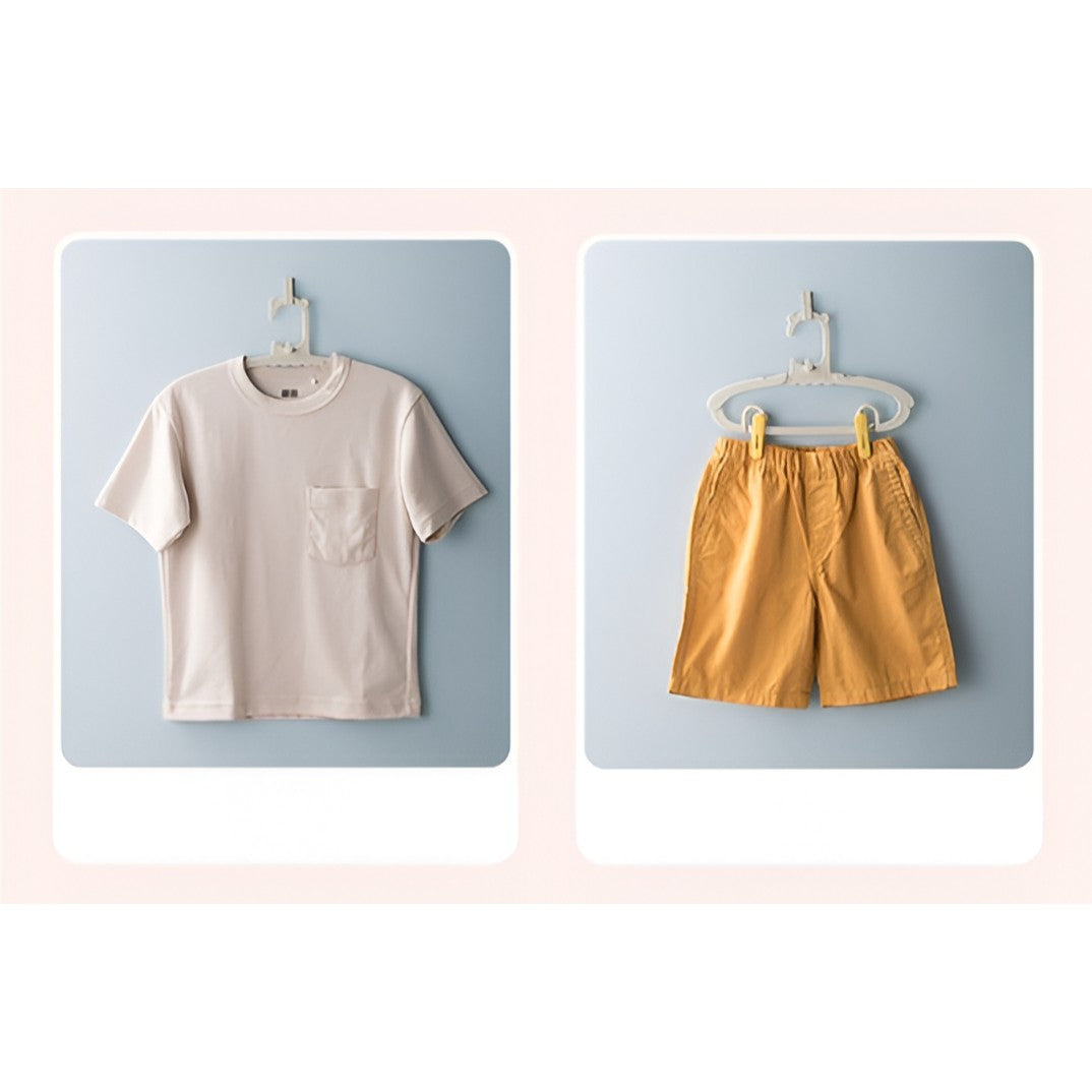 Set 10 Umerase pentru Copii, Flippy, Potrivite pentru Uscarea si Depozitarea Hainelor de Bebelusi, 28x16.7 cm, Crem-1