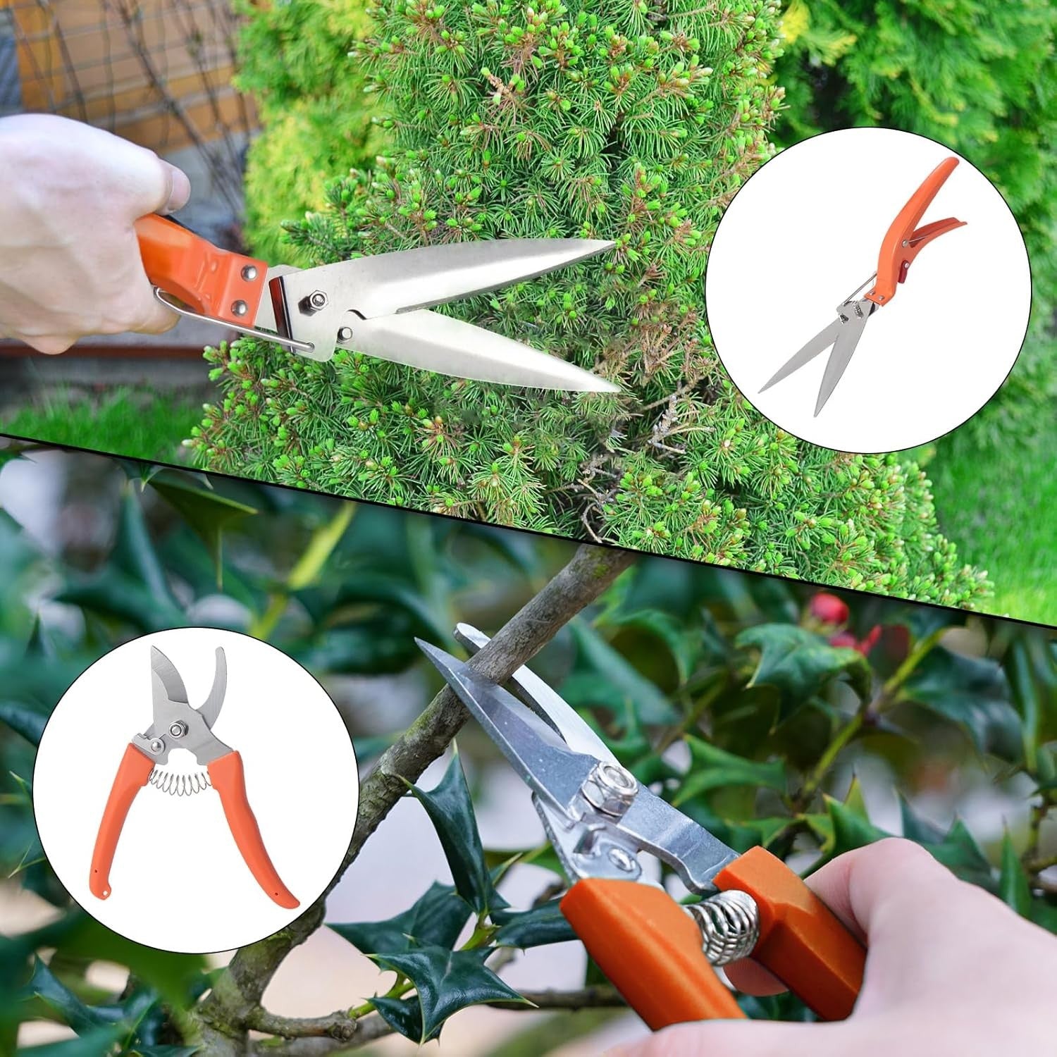 Set 10 Unelte de Gradina, Flippy, pentru Plantare Prelucrare Sol si Ingrijire Plante, Manere Portocalii, Material PVC si Otel Inoxidabil, Cutie Inclusa, 37x28x7 cm, Negru-5