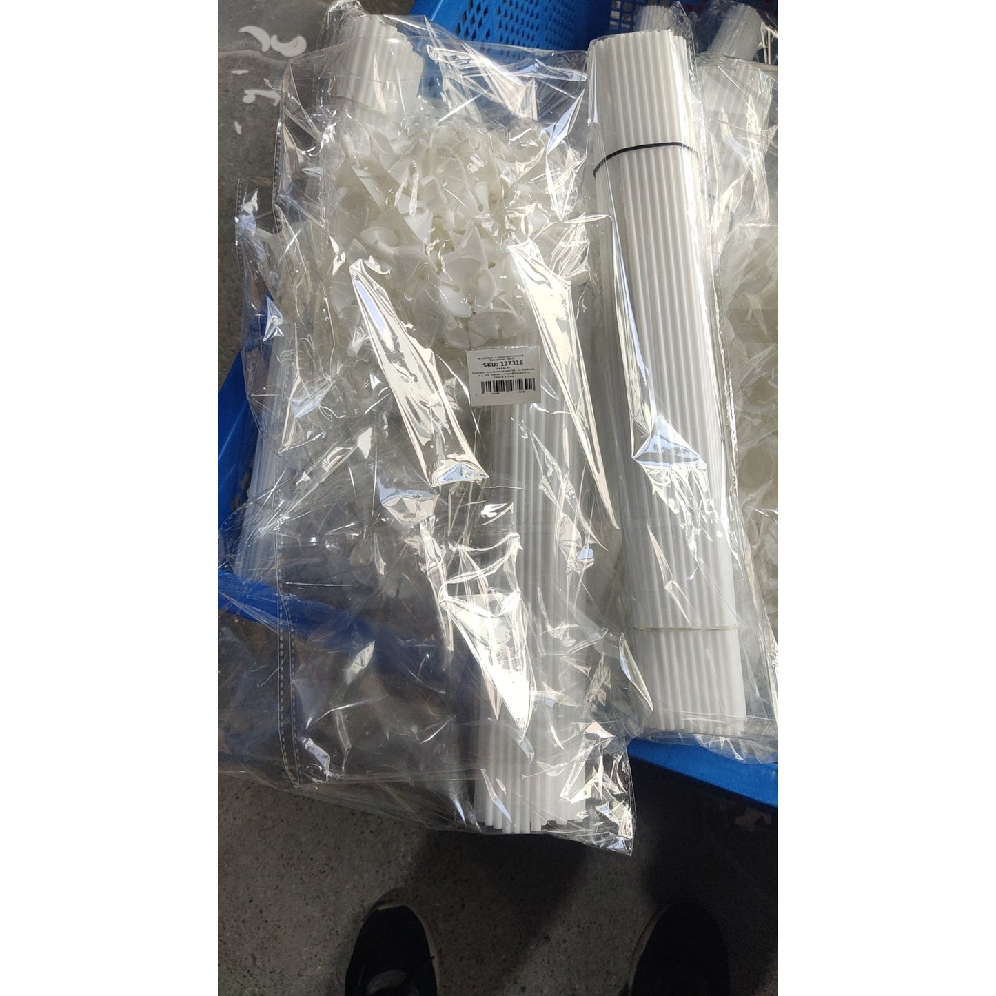Set 100 Bete cu Rozete pentru Baloane, Flippy, Suporturi de plastic, Usor de instalat, Reutilizabil, Pentru aniversare, Nunta, Ziua de Nastere, Decorar, 40 cm, Transparente-1