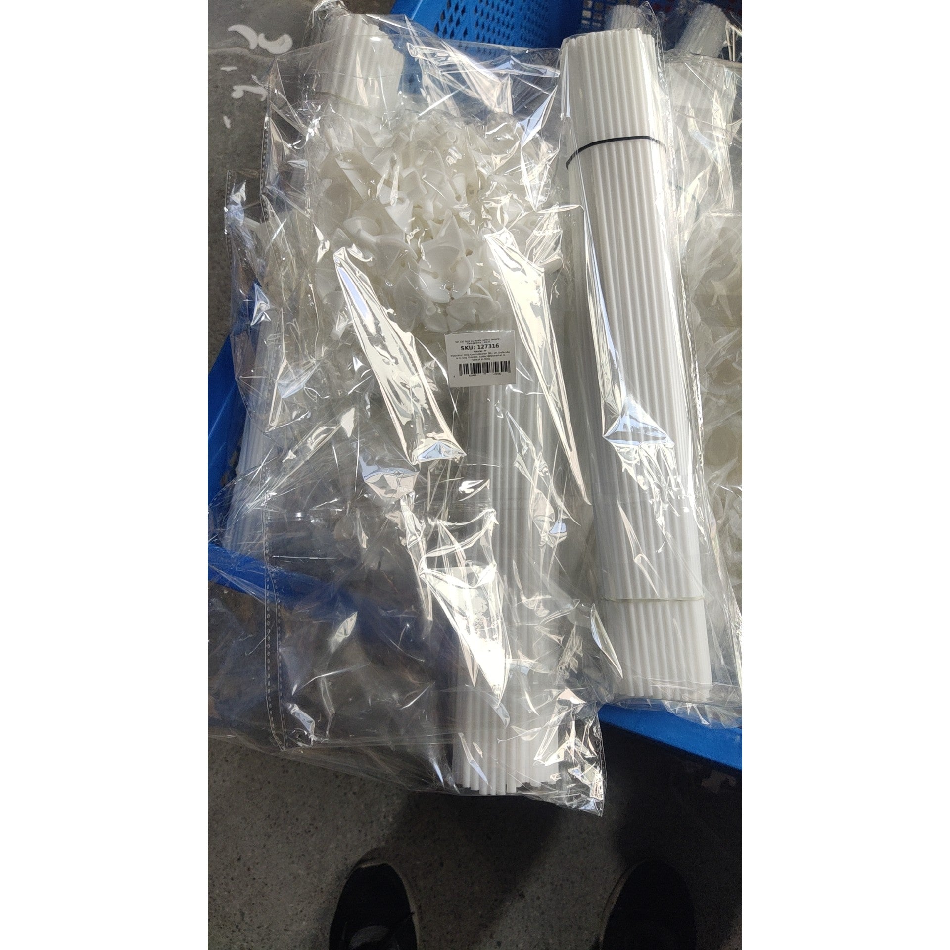 Set 100 Bete cu Rozete pentru Baloane, Flippy, Suporturi de plastic, Usor de instalat, Reutilizabil, Pentru aniversare, Nunta, Ziua de Nastere, Decorar, 40 cm, Transparente-1