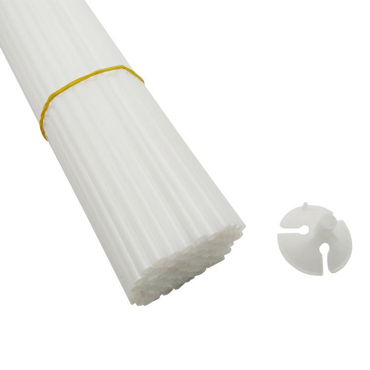 Set 100 Bete cu Rozete pentru Baloane, Flippy, Suporturi de plastic, Usor de instalat, Reutilizabil, Pentru aniversare, Nunta, Ziua de Nastere, Decorar, 40 cm, Transparente-0