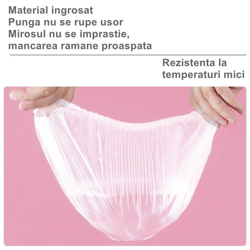 Set 100 Folie de Protectie Elastica pentru Alimente si Boluri Flippy, material plastic, prospetime, diametrul 12 - 40 cm-3