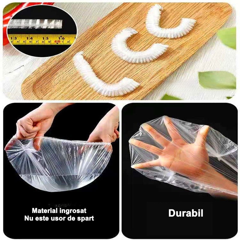 Set 100 Folie de Protectie Elastica pentru Alimente si Boluri Flippy, material plastic, prospetime, diametrul 12 - 40 cm-4