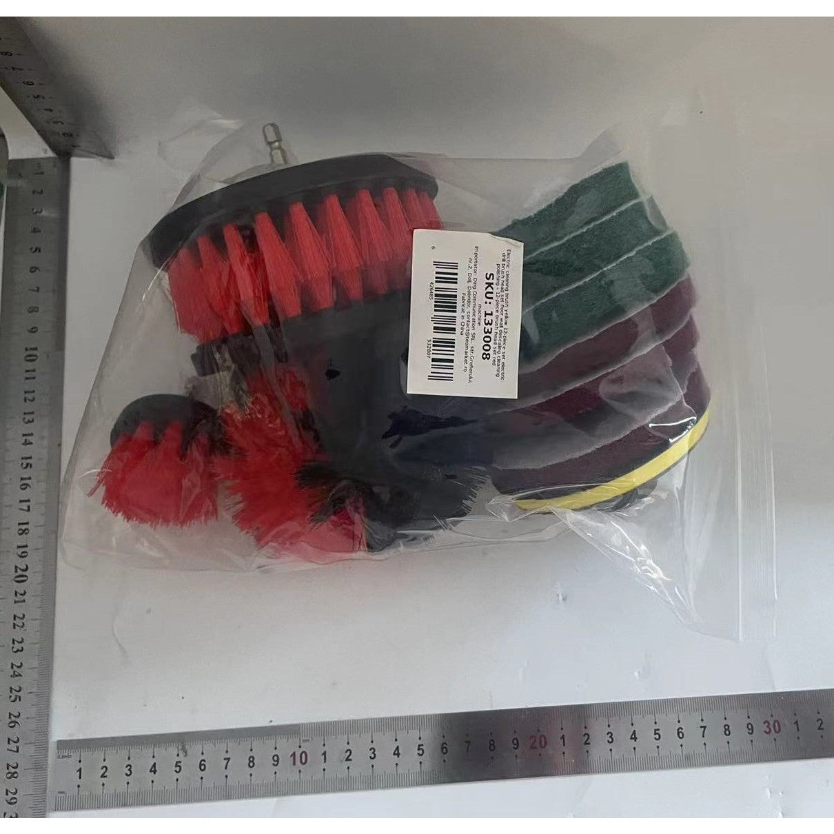 Set 12 Accesorii pentru Curatare Auto, Flippy, Interior si Exterior, Rosu-4