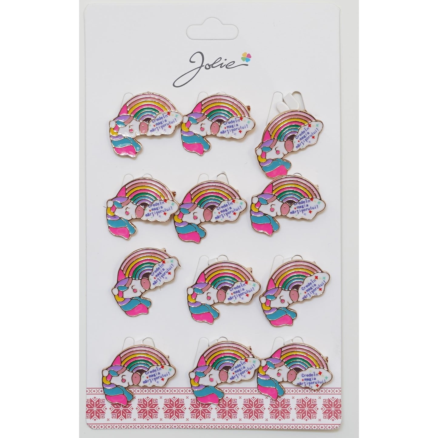 Set 12 Brose Martisor pentru Copii Unicorn Curcubeu-0