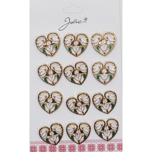 Set 12 Brose Martisor Primavara 3 Ghiocei in Inima-0