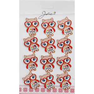 Set 12 Brose Martisor Primavara Bufnita cu Mesaj O Educatoare Minunata-0